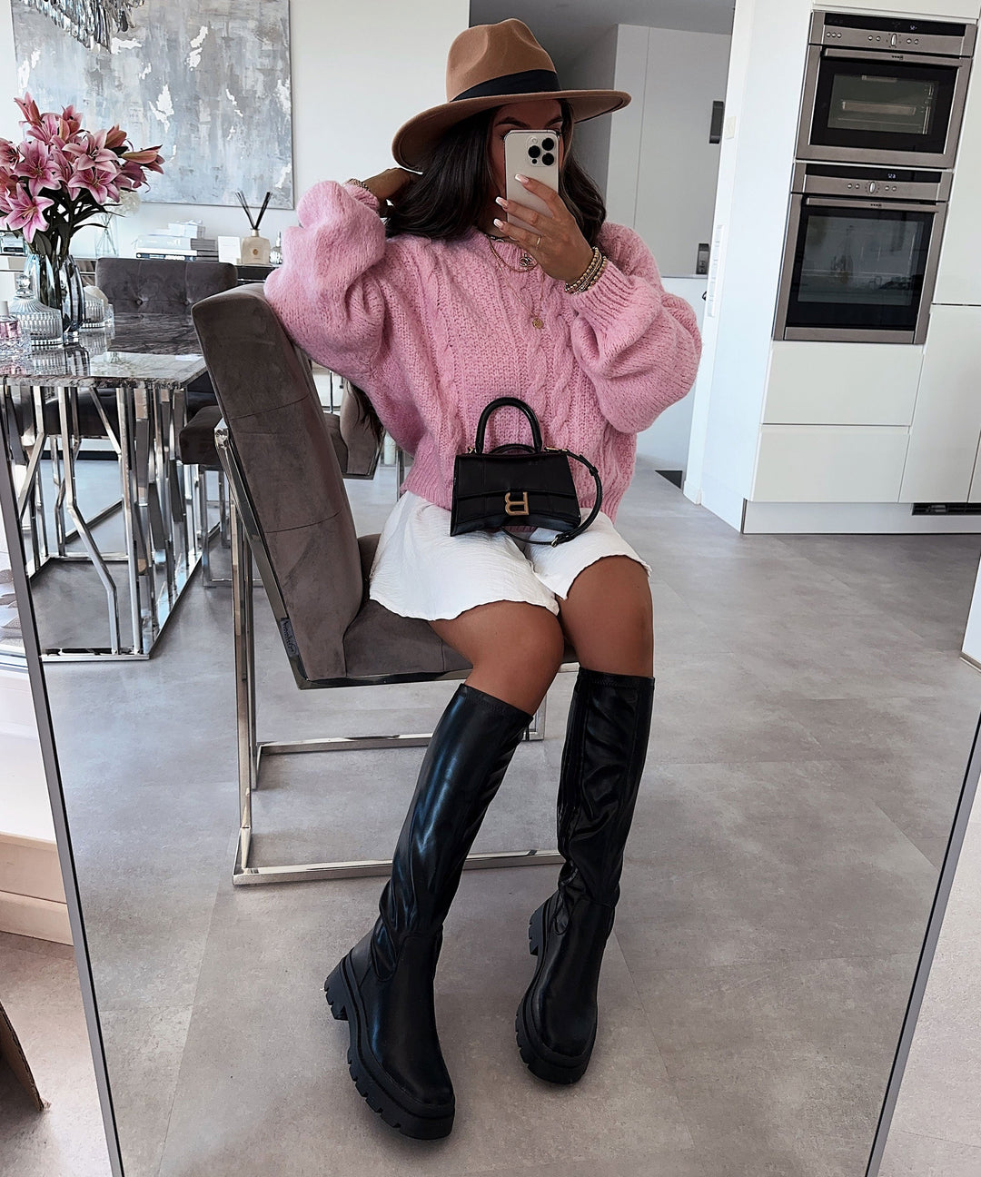 Damen Boots | Plateau Boots mit elastischem Einsatz