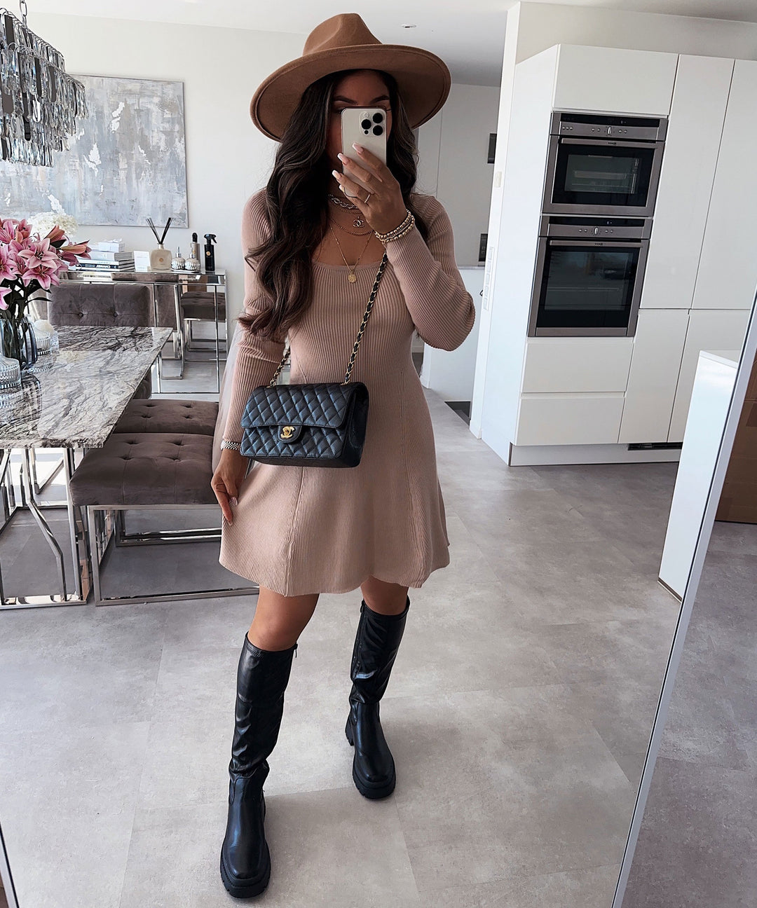Damen Boots | Plateau Boots mit elastischem Einsatz