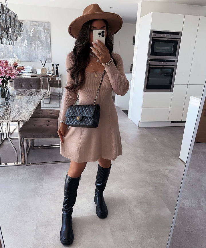 Damen Boots | Plateau Boots mit elastischem Einsatz
