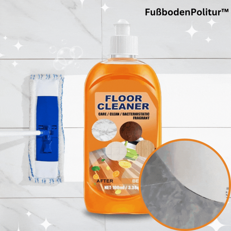 Floor cleaner &amp; polish 100 ml | Removes grease, footprints &amp; water stains | For wood, tiles &amp; marble | Lemon scent, quick drying
