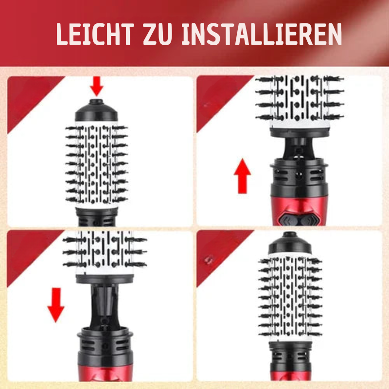 Brosse soufflante rotative GlattTrocken™ | 2 embouts (grand/petit) | 3 niveaux de température | Rotation 360°, soin ionique
