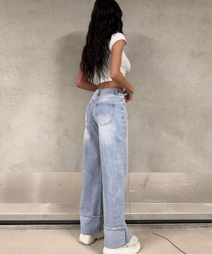 Wide Leg Jeans Damen | Stretch Jeans mit weiter Passform