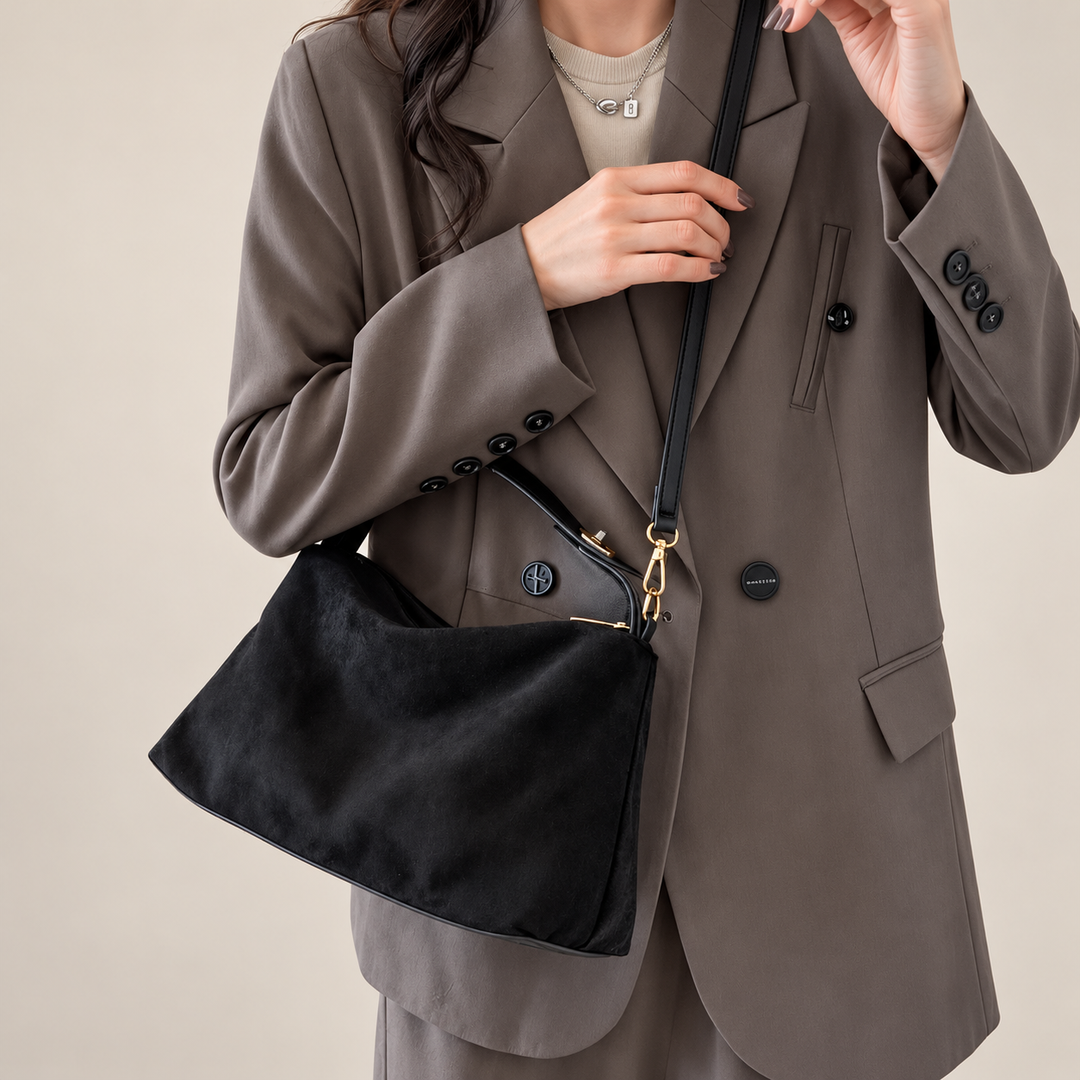 Damen Handtasche | Vintage Umhängetasche mit Reißverschluss, stabilem Tragegriff und kompaktem Design für Alltag und Freizeit