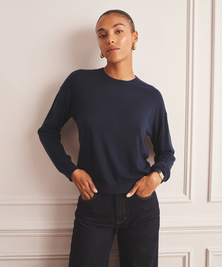 Damen Feinstrickpullover mit Rundhals | Leichter Strickpullover mit geradem Schnitt und weichen Bündchen für Alltag und Übergang
