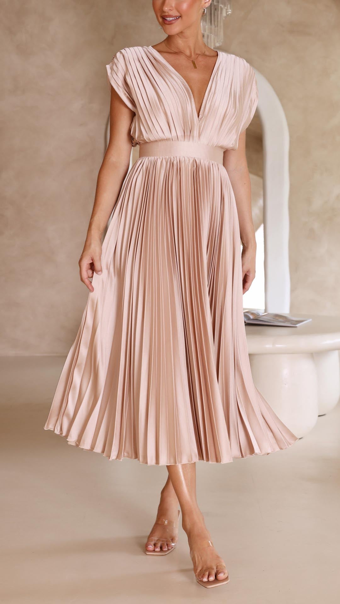 Maria | Elegantes &amp; Raffiniertes Plisseekleid