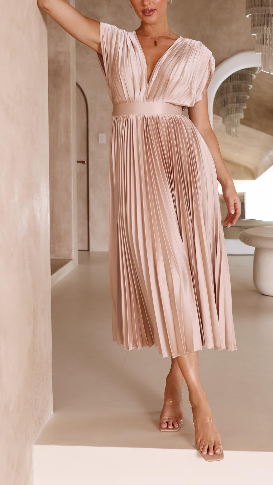 Maria | Elegantes &amp; Raffiniertes Plisseekleid