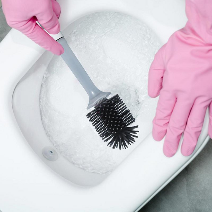 Brosse WC en silicone | Hygiénique et sans odeur | Tête de brosse flexible pour les coins | Se rince rapidement, durable