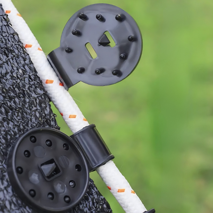 Clips für Schattiernetz &amp; Markisentuch 50 Stück | Lock-Grip gegen Verrutschen bei Wind | Für Garten &amp; Terrasse | Kunststoff schwarz 6×4 cm