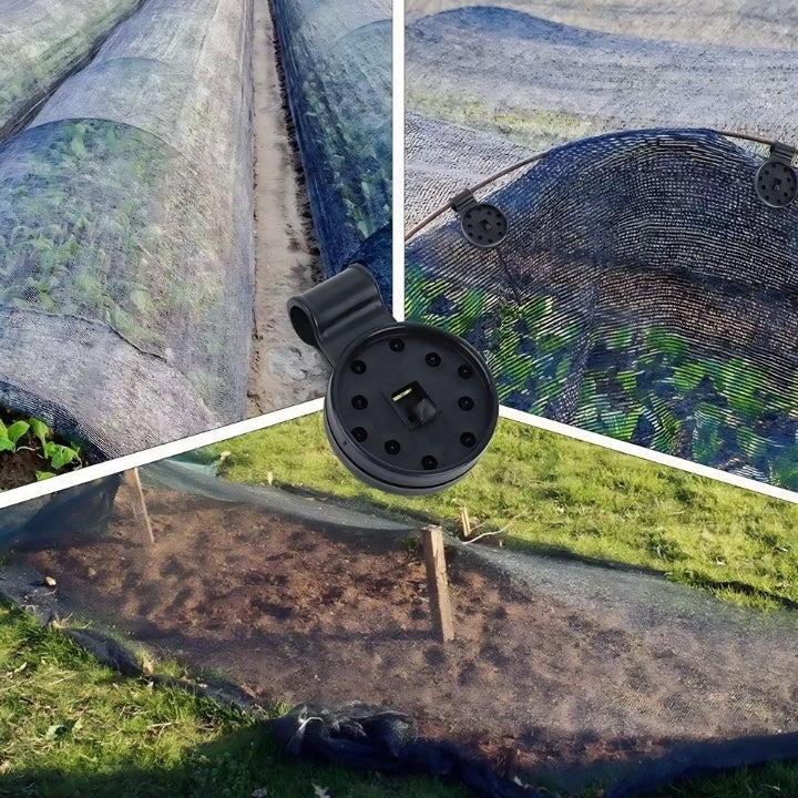 Clips für Schattiernetz &amp; Markisentuch 50 Stück | Lock-Grip gegen Verrutschen bei Wind | Für Garten &amp; Terrasse | Kunststoff schwarz 6×4 cm