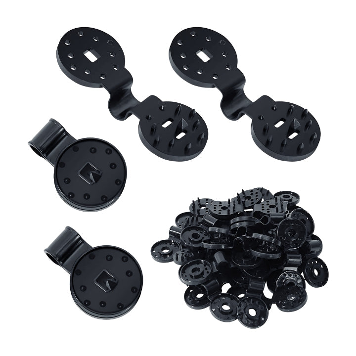 Clips für Schattiernetz &amp; Markisentuch 50 Stück | Lock-Grip gegen Verrutschen bei Wind | Für Garten &amp; Terrasse | Kunststoff schwarz 6×4 cm