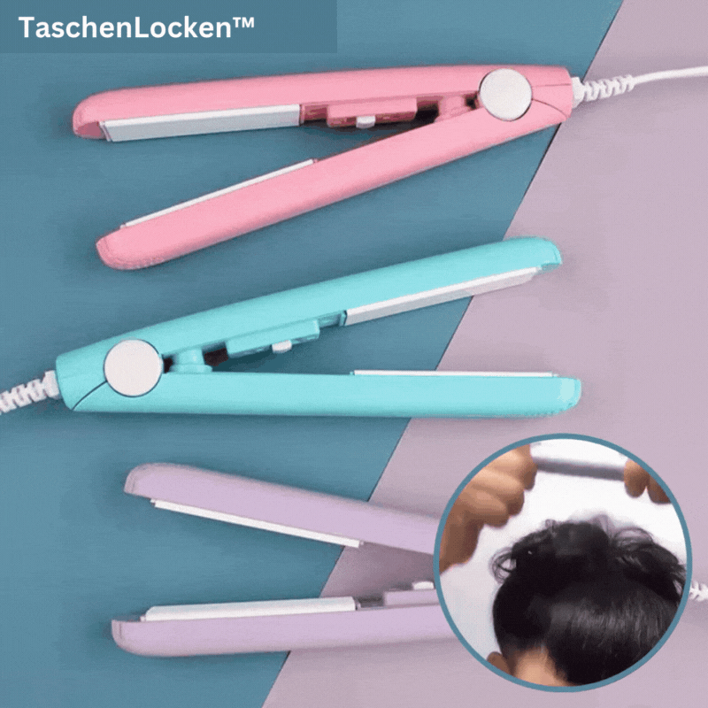 Mini Curling Iron 2-in-1 for Straightening &amp; Waves | Constant 190°C, Fast Heating | Tourmaline Ceramic &amp; 3D Floating Plate | Travel Size
