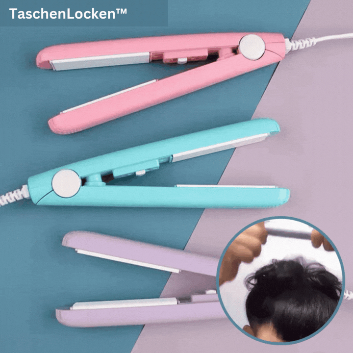 Mini Curling Iron 2-in-1 for Straightening &amp; Waves | Constant 190°C, Fast Heating | Tourmaline Ceramic &amp; 3D Floating Plate | Travel Size