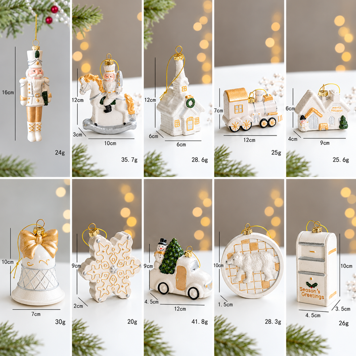Weihnachtsanhänger | Christbaumschmuck mit verschiedenen Wintermotiven, Aufhängeschlaufe und dekorativen Details für festliche Weihnachtsdeko