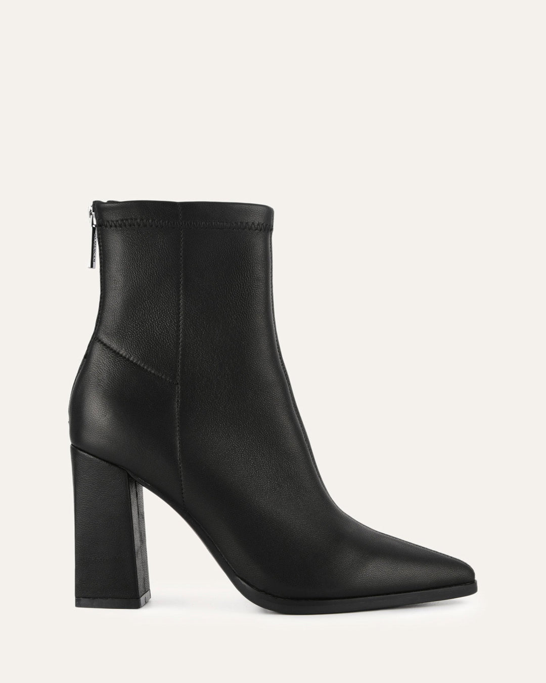 Stiefeletten aus Leder | Knöchelhoch mit 9 cm Blockabsatz und Stretch-Leder
