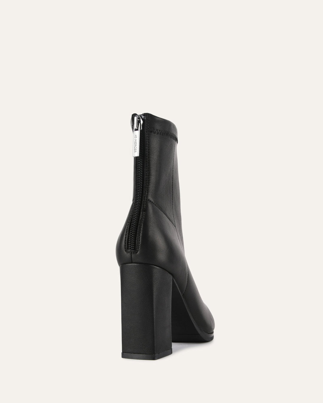 Stiefeletten aus Leder | Knöchelhoch mit 9 cm Blockabsatz und Stretch-Leder
