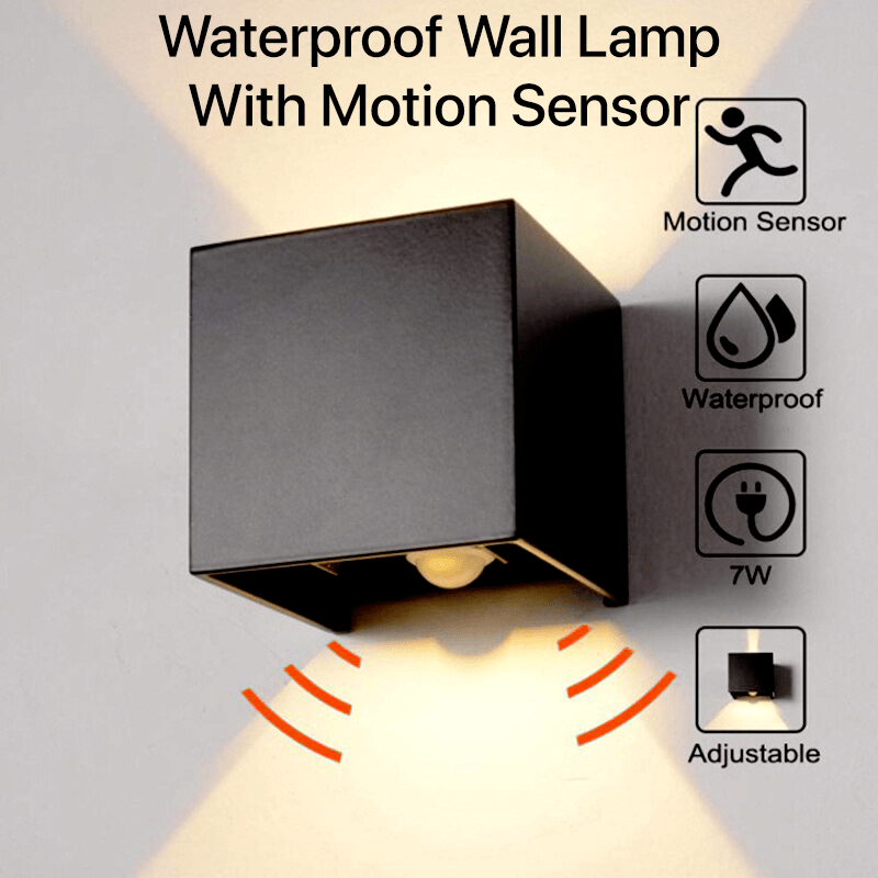 HelleNacht™ Lampada da parete LED premium | Impermeabile IP65 | Sensore di movimento | Luce calda up &amp; down