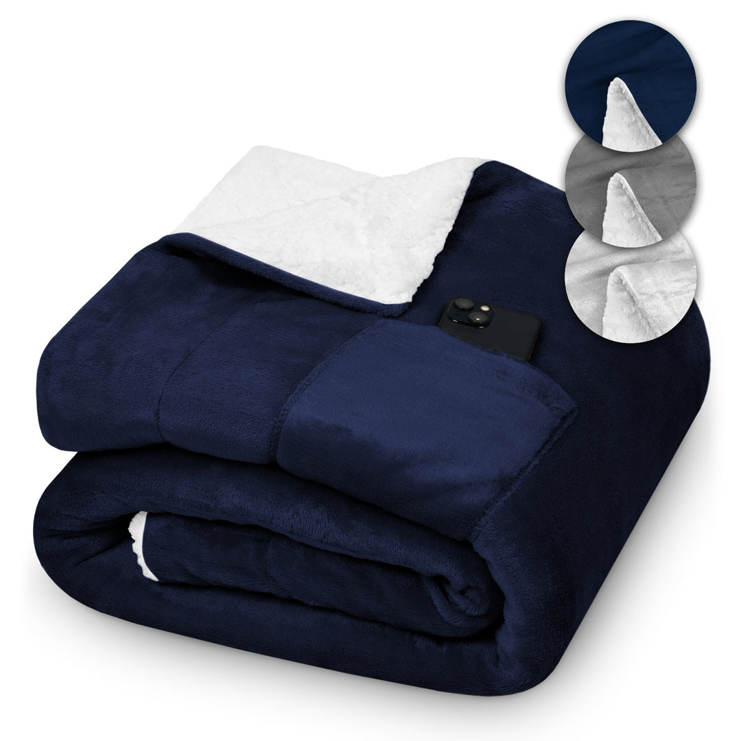 Kuscheldecke doppelseitig | Flauschige 260 g/m² Rückseite und 220 g/m² Flanell | Für Sofa, Bett und gemütliche Winterabende