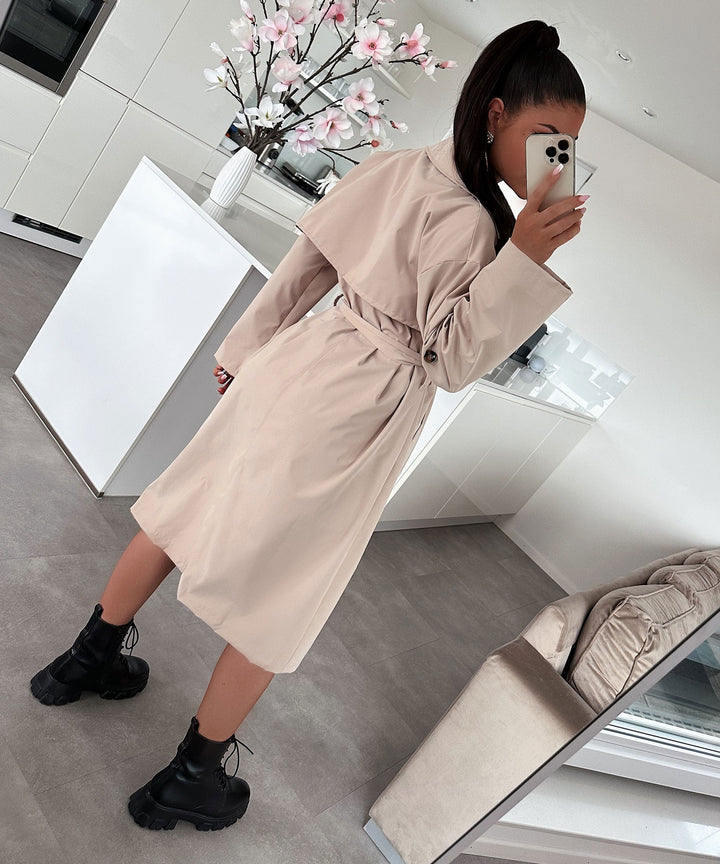 Damen Trenchcoat | Leichter Übergangsmantel mit umkrempelbaren Ärmeln