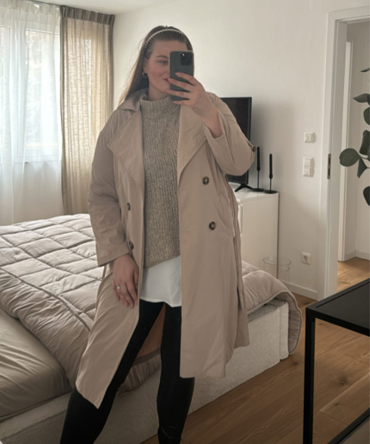 Damen Trenchcoat | Leichter Übergangsmantel mit umkrempelbaren Ärmeln