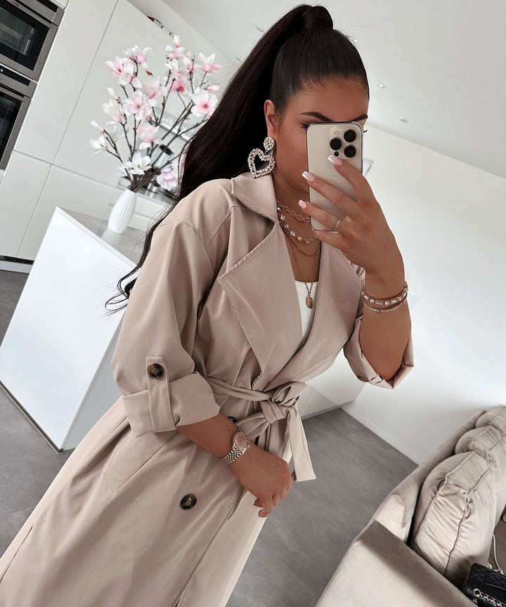 Damen Trenchcoat | Leichter Übergangsmantel mit umkrempelbaren Ärmeln