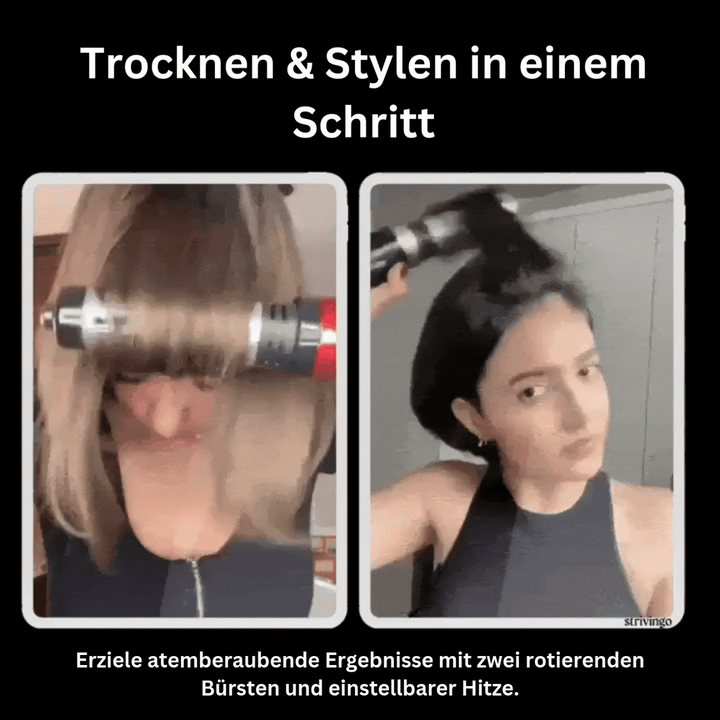 3-in-1 Heißluftbürste mit wechselbaren Rundbürsten | 3 Temperaturstufen &amp; Ionen-Technologie | Volumen, Locken &amp; Glätten, 1000W