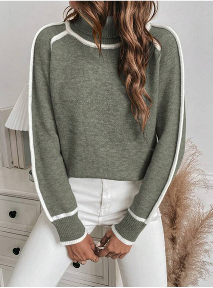 Damen Rollkragenpullover aus weichem Strick | Kuschelig warmer Pullover mit hohem Kragen und bequemer Passform für Herbst und Winter