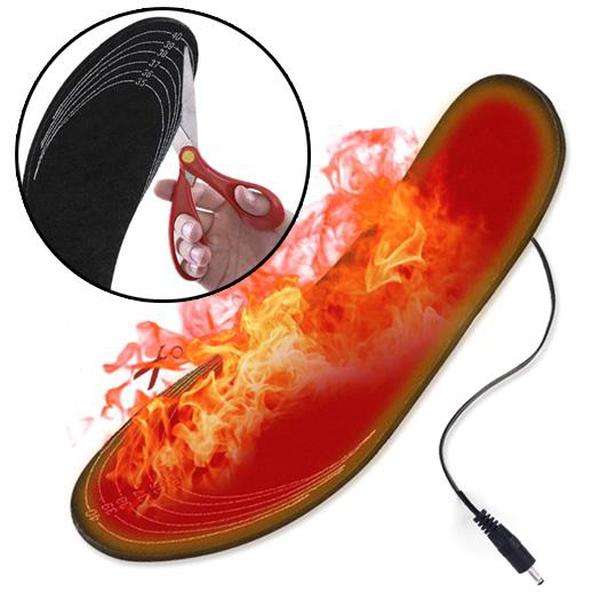USB beheizte Einlegesohlen 1 Paar | Fußwärmer bis 50 °C für EU 35–44 | Zuschneidbar, 5V USB und per Hand waschbar