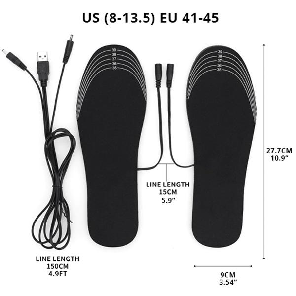 USB beheizte Einlegesohlen 1 Paar | Fußwärmer bis 50 °C für EU 35–44 | Zuschneidbar, 5V USB und per Hand waschbar