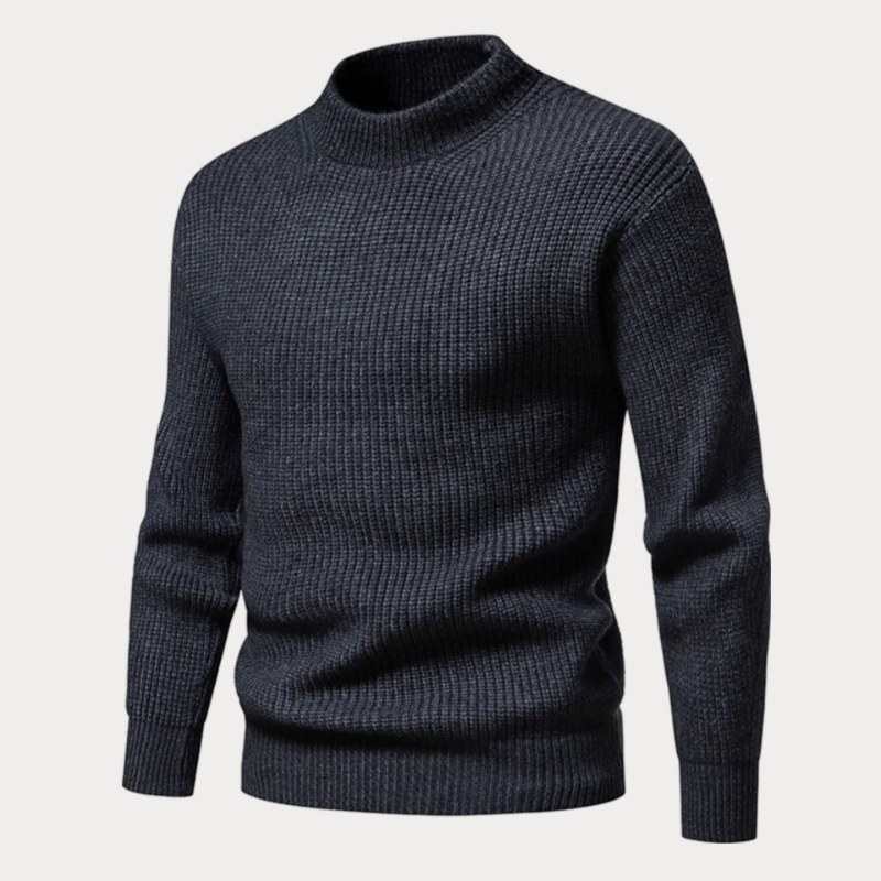 Herren Strickpullover mit Rundhalsausschnitt | Einfarbiger Winterpullover mit bequemer Passform und wärmender Strickqualität