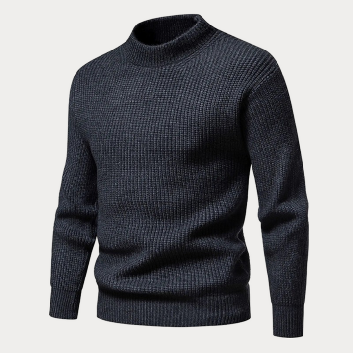 Herren Strickpullover mit Rundhalsausschnitt | Einfarbiger Winterpullover mit bequemer Passform und wärmender Strickqualität