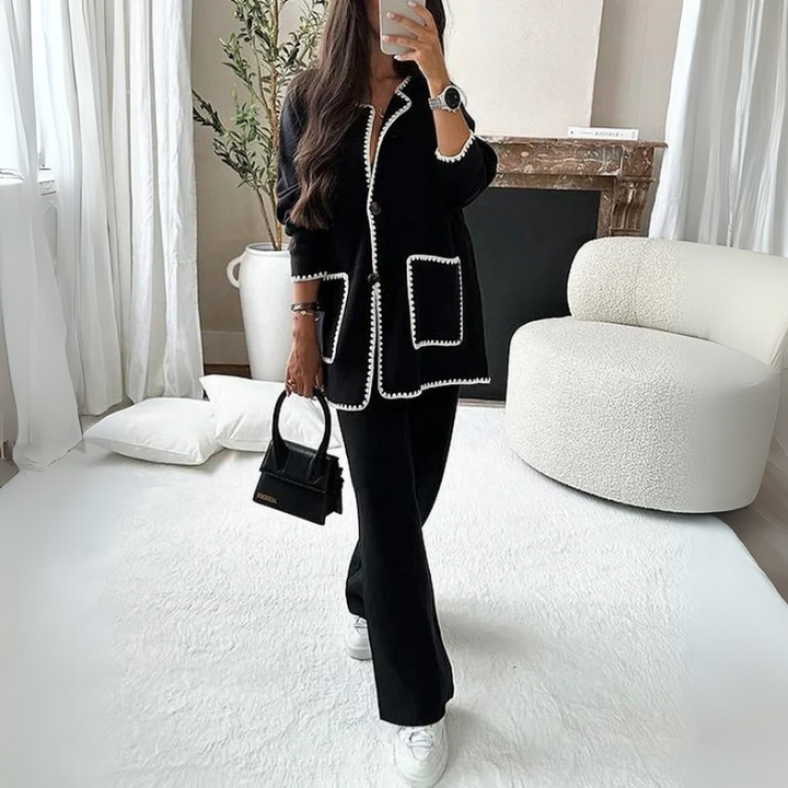 Carlota | Set elegante su misura da donna con cardigan e pantaloni