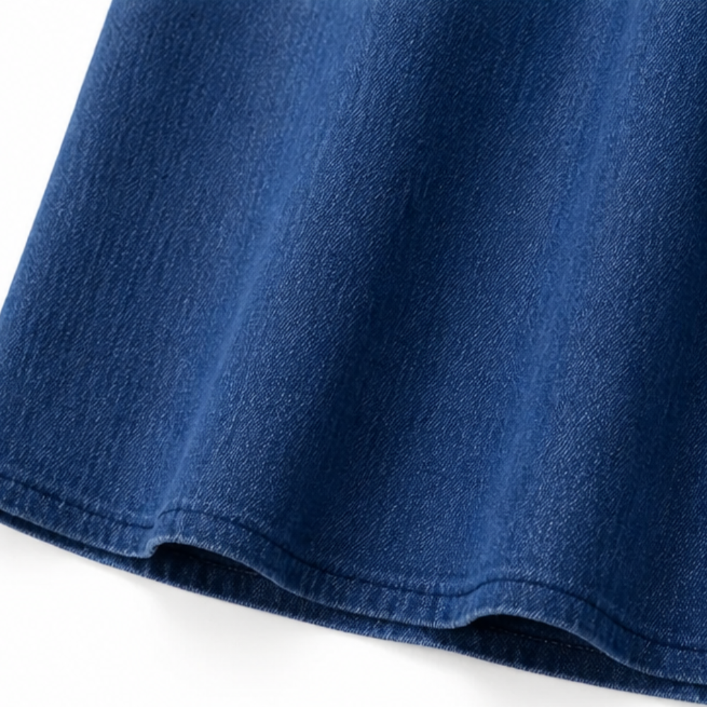 Abito midi da donna in lino con ricamo a occhiello | Linea A, leggero e morbido | 70% cotone, 30% lino, abito estivo