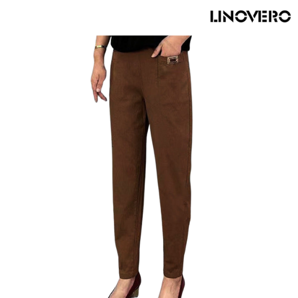 Pantalon de loisirs élastique pour femmes en coton | Confortable &amp; stylé pour tous les jours | Taille stretch, facile à assortir