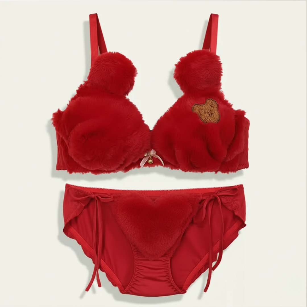 Pehmeä stretch-plush alusvaatesetti naisille | Ei kaaritukea, mukava &amp; imarteleva | Talveen sopiva kodikas ilme | M-XL | 6 mallia