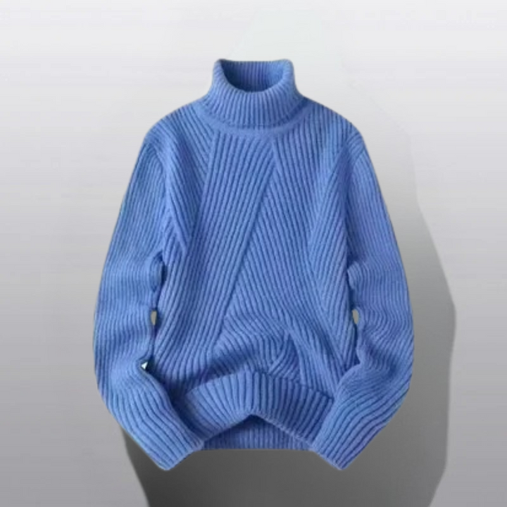 Herren Winter Rollkragenpullover aus Rippstrick | Warmer Pullover mit hohem Kragen, weicher Stoffqualität und lockerer Passform