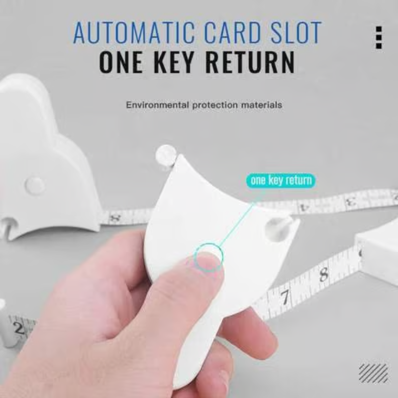 Teleskop-Maßband 150 cm | Einhand-Klick &amp; Smart-Lock Arretierung | Doppelseitig cm+Zoll, Auto-Rückzug | ABS