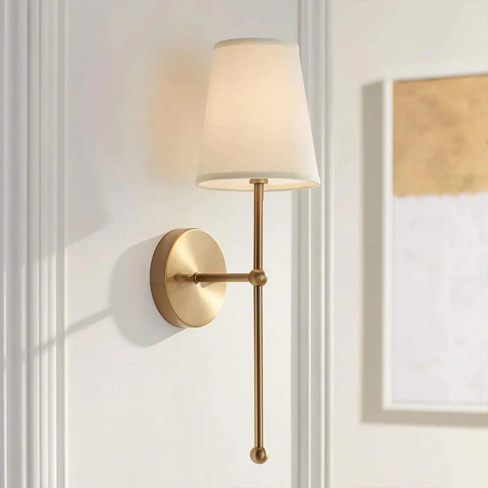 Kabellose, wiederaufladbare Wandleuchte mit Stoffschirm | USB-C | Bis zu 20 Std. Laufzeit | 3 Lichtmodi, dimmbar | 58×15 cm