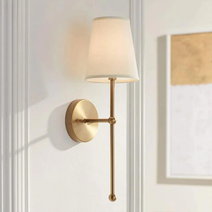 Kabellose, wiederaufladbare Wandleuchte mit Stoffschirm | USB-C | Bis zu 20 Std. Laufzeit | 3 Lichtmodi, dimmbar | 58×15 cm