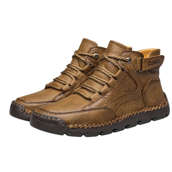 Herren Winterschuhe knöchelhoch mit Schnürung | Gefütterte Winterstiefel mit profilierter Laufsohle für Alltag und Outdoor