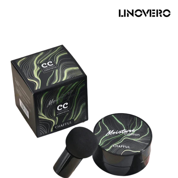CC-Creme Air Cushion mit Pilzkopf-Applikator | Farbkorrektur &amp; ebenmäßiger Teint | Nicht klebrig, kaschiert Poren &amp; Rötungen, 2 Nuancen