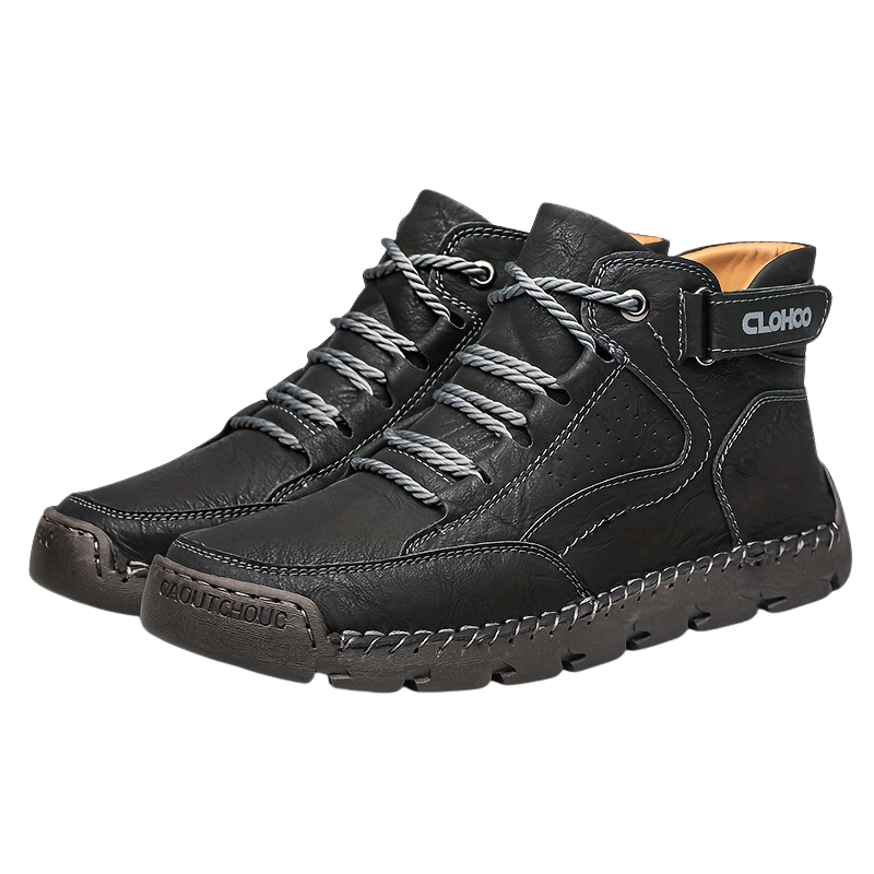 Herren Winterschuhe knöchelhoch mit Schnürung | Gefütterte Winterstiefel mit profilierter Laufsohle für Alltag und Outdoor