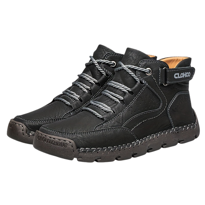 Herren Winterschuhe knöchelhoch mit Schnürung | Gefütterte Winterstiefel mit profilierter Laufsohle für Alltag und Outdoor