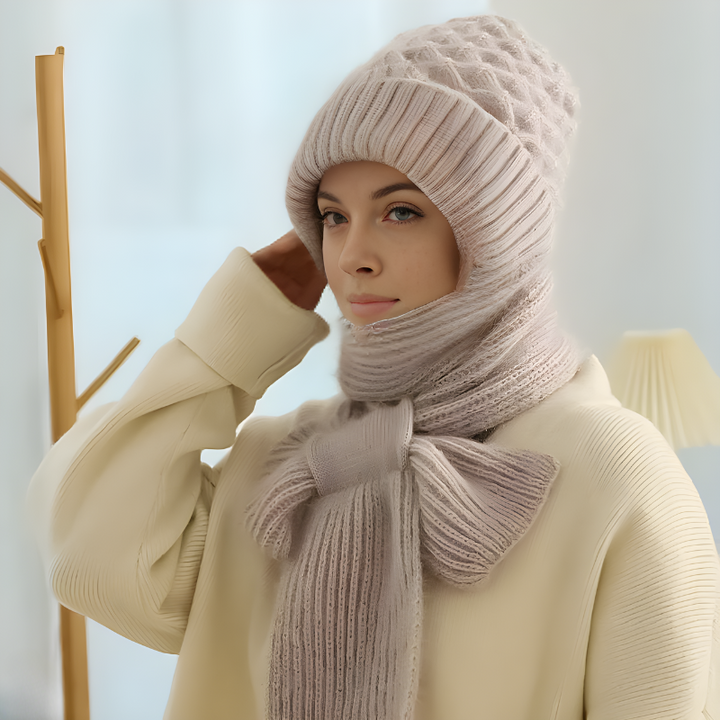 Damen Mütze und Schal Set für Winter | Warmes Strickset aus weichem Material für Alltag, Freizeit und kalte Wintertage