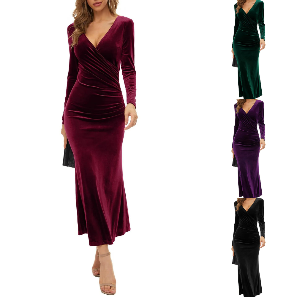 Damen Bodycon Midikleid mit langen Ärmeln | Figurbetontes Abendkleid mit weicher Struktur | Größen S-XL