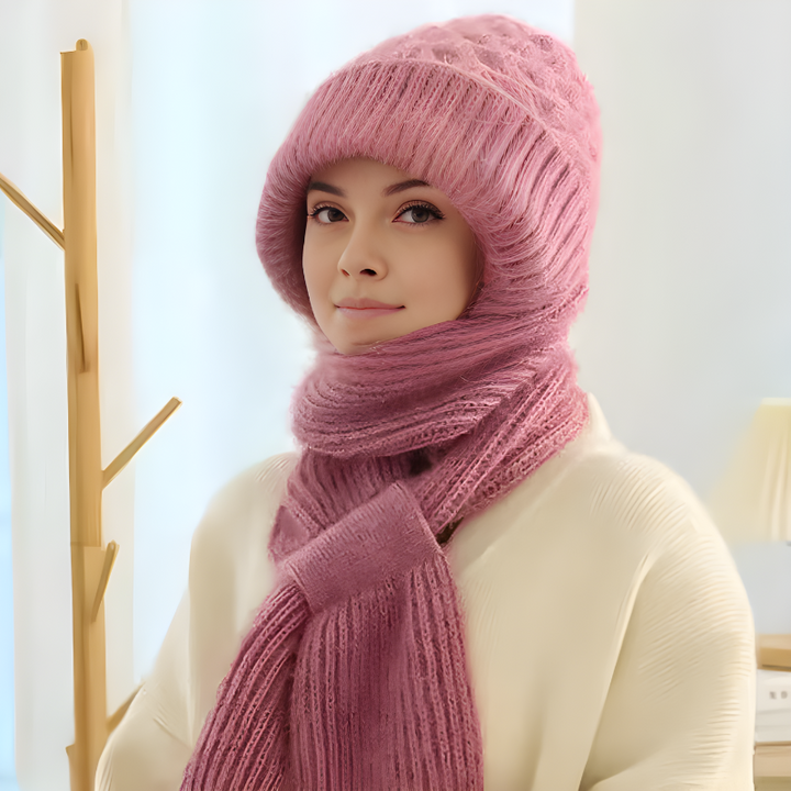 Damen Mütze und Schal Set für Winter | Warmes Strickset aus weichem Material für Alltag, Freizeit und kalte Wintertage