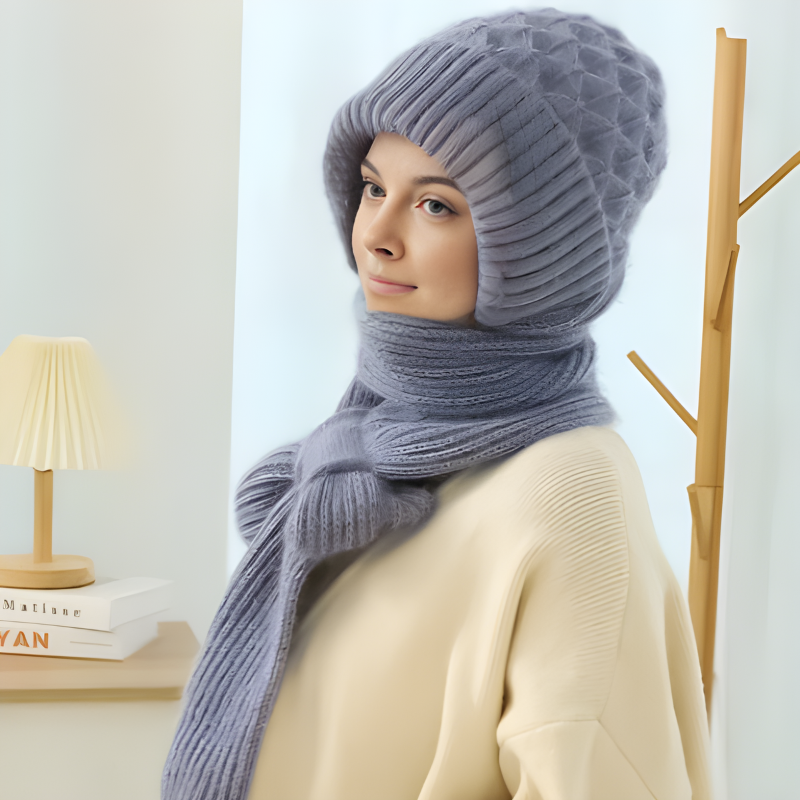 Damen Mütze und Schal Set für Winter | Warmes Strickset aus weichem Material für Alltag, Freizeit und kalte Wintertage