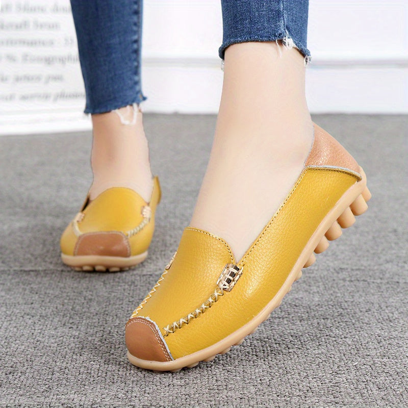 UrbanSleek™ – Mocassins élégants pour femme avec contraste de couleurs &amp; semelle confortable