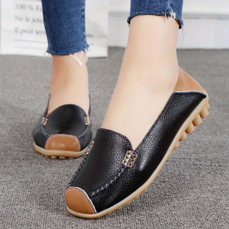 UrbanSleek™ – Mocassins élégants pour femme avec contraste de couleurs &amp; semelle confortable