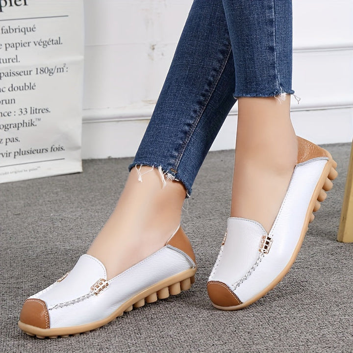 UrbanSleek™ – Mocassins élégants pour femme avec contraste de couleurs &amp; semelle confortable