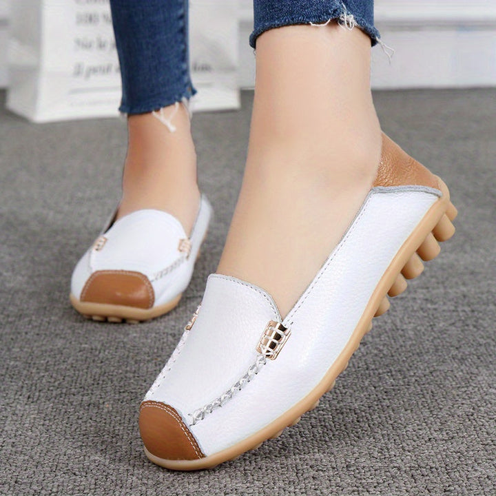 UrbanSleek™ – Mocassins élégants pour femme avec contraste de couleurs &amp; semelle confortable